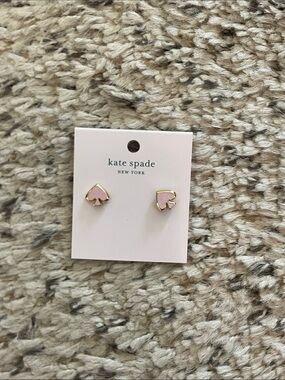kate spade Gold-Trim Pink Spade Stud Earrings for Kids